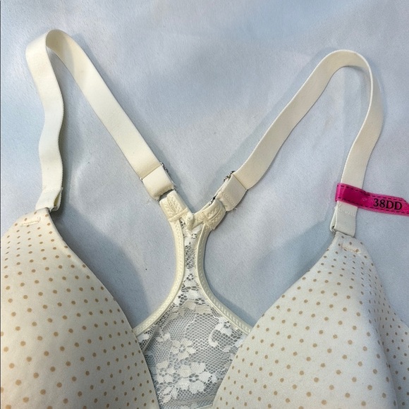 Maidenform Polka Dot Lace Bra - Cream, racerback, front close, 38DD, New - Picture 6 of 15